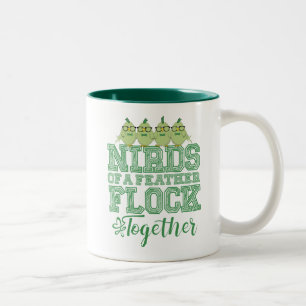 Tasse 2 Couleurs Oiseau Nerd Drôle Les Nirds d'une Plume Volent en