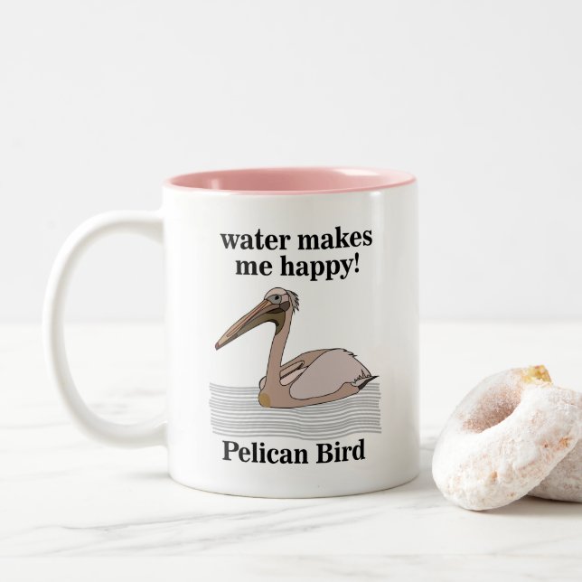 Tasse 2 Couleurs Oiseau pélican (Avec donut)