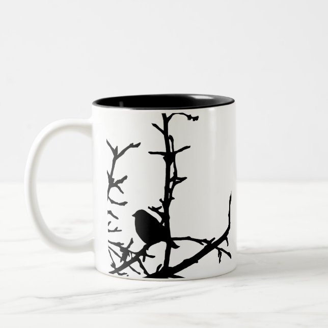 Tasse 2 Couleurs Oiseau sur une branche (Gauche)