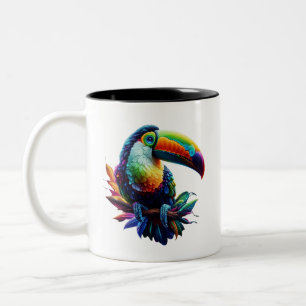 Tasse 2 Couleurs Oiseau Toucan - Art de la nature tropicale