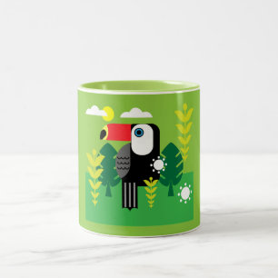 Tasse 2 Couleurs Oiseau tropical du Toucan