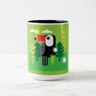 Tasse 2 Couleurs Oiseau tropical du Toucan