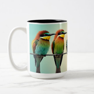 TASSE 2 COULEURS OISEAUX