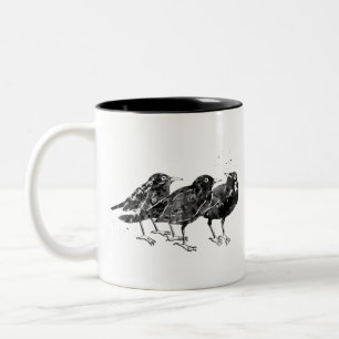 Tasse 2 Couleurs Oiseaux corbeaux,corneilles
