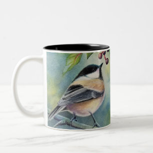 Tasse 2 Couleurs Oiseaux de poulet à la calotte noire Berries Aquar