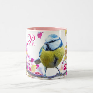 Tasse 2 Couleurs Oiseaux et fleurs roses