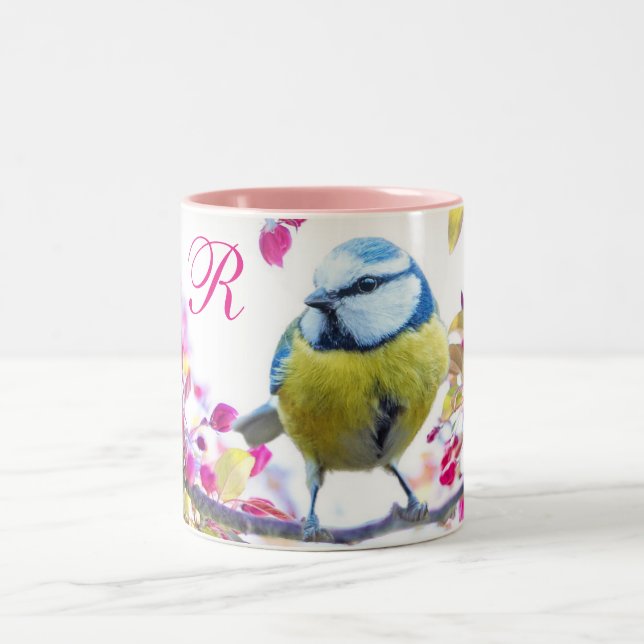 Tasse 2 Couleurs Oiseaux et fleurs roses (Centre)