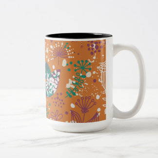 Tasse 2 Couleurs Oiseaux floraux lunaires