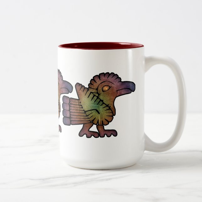 Tasse 2 Couleurs Oiseaux mayas antiques (Droit)