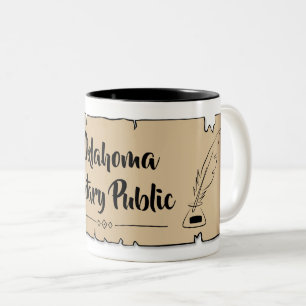Tasse 2 Couleurs Oklahoma Notaire Public Soll Feather Quill