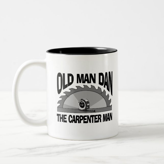 Tasse 2 Couleurs Old Man Dan Carpenter Homme Lumber Builder Funny (Gauche)