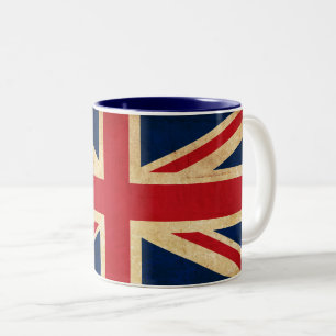 Tasse 2 Couleurs Old Vintage Grunge Royaume-Uni Drapeau Union Jack