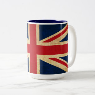 Tasse 2 Couleurs Old Vintage Grunge United Kingdom Flag Union