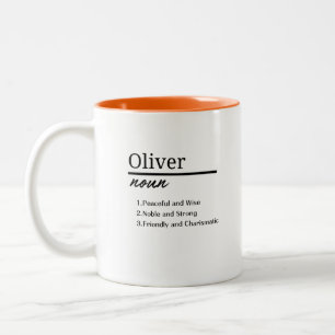 Tasse 2 Couleurs Oliver, Garçon Nom Personnalisé Définition