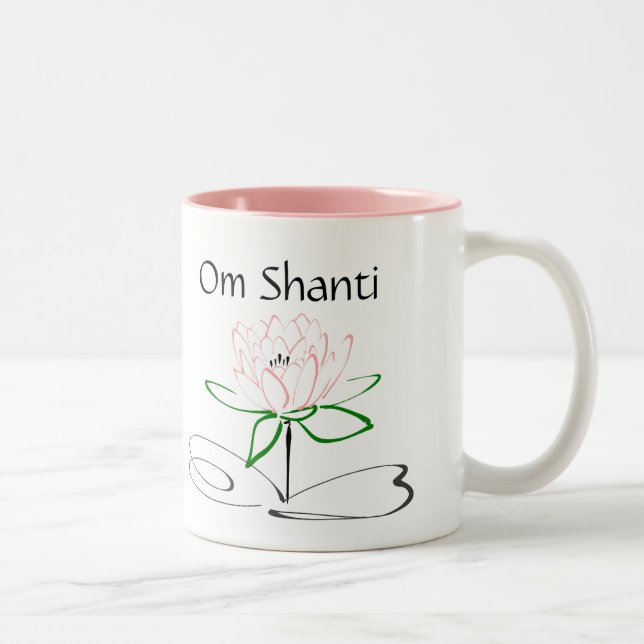 Tasse 2 Couleurs Om Shanti Musique verte rose (Droit)
