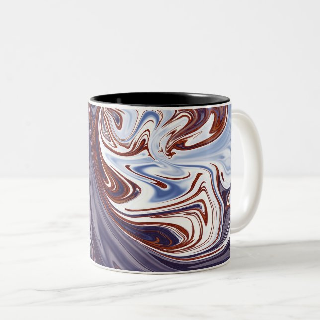 Tasse 2 Couleurs Ondes Monster | Meilleure peinture abstraite (Devant droit)