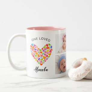 Tasse 2 Couleurs One Loved Abuela Four Photo Collage