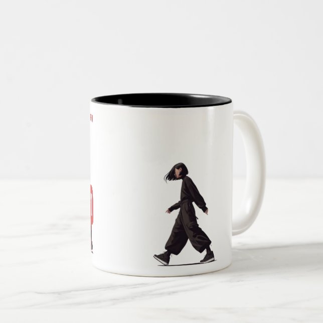 Tasse 2 Couleurs One Step Forward Minimalist Graphic Design (Devant droit)