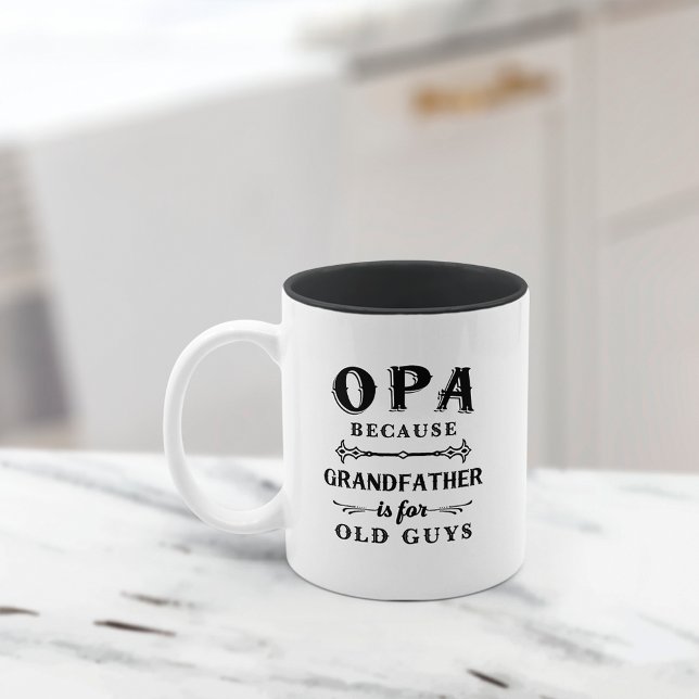 Tasse 2 Couleurs Opa | Gros-Père Drôle Est Pour Les Vieux Gars (Créateur téléchargé)
