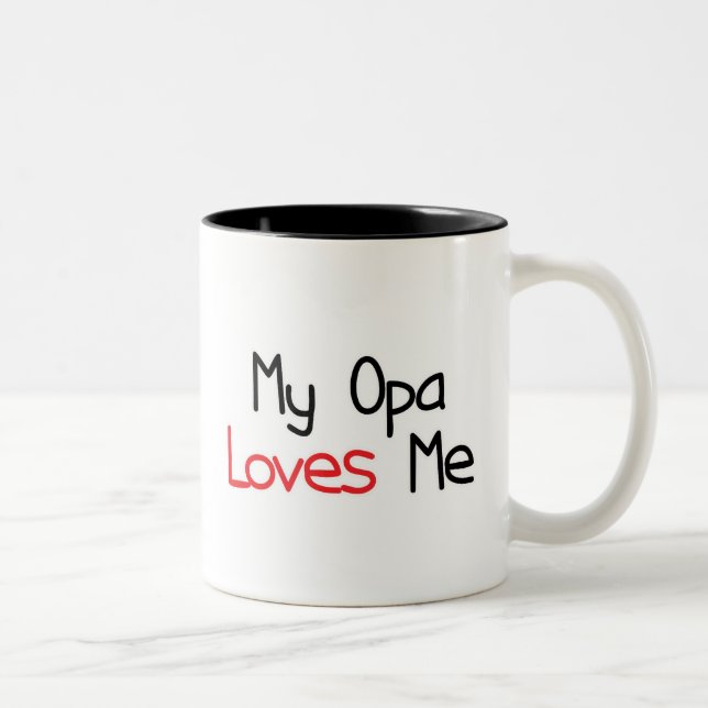 Tasse 2 Couleurs Opa m'aime (Droit)
