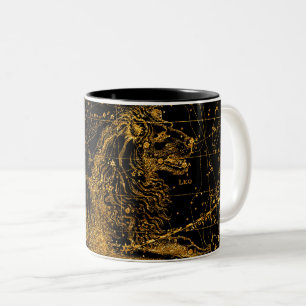 Tasse 2 Couleurs Or astrologique céleste de lion de LION de carte