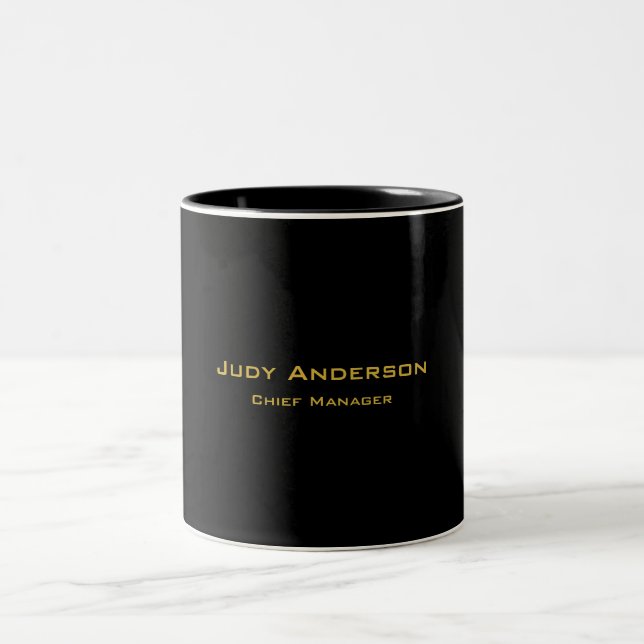 Tasse 2 Couleurs Or élégant moderne professionnel et noir (Centre)