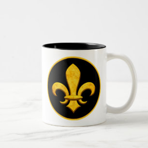 Tasse 2 Couleurs Or en pierre Fleur de lis de Faux