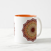 Orange & Brown Spiral et Floral Mandala