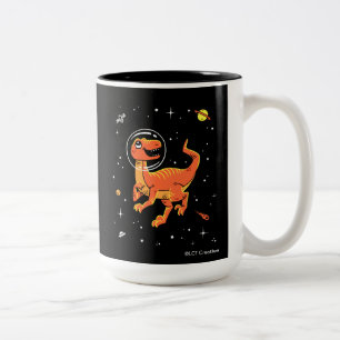 Tasse 2 Couleurs Orange Tyrannosaurus Dinos Dans L'Espace