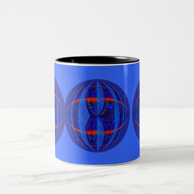 Tasse 2 Couleurs Orb Bleu foncé Bouton rond bleu (Centre)