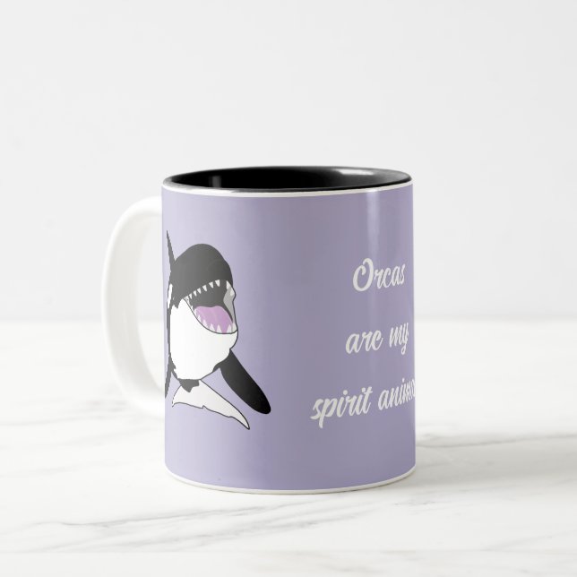 Tasse 2 Couleurs Orca Killer Whale Spirit Animal (Devant gauche)