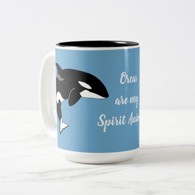 Tasse 2 Couleurs Orca Killer Whale Spirit Animal (Devant gauche)