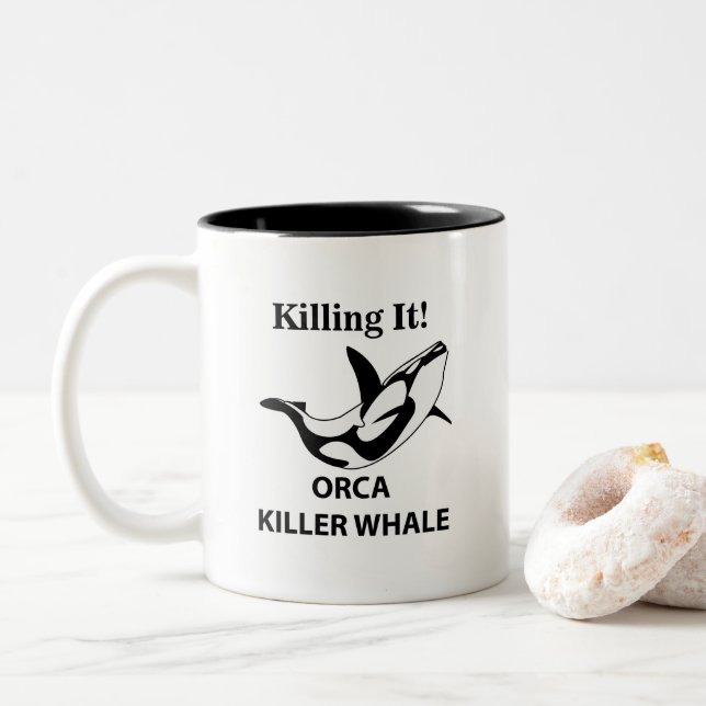 Tasse 2 Couleurs Orca Tuer Baleine La Tuer Drôle (Avec donut)
