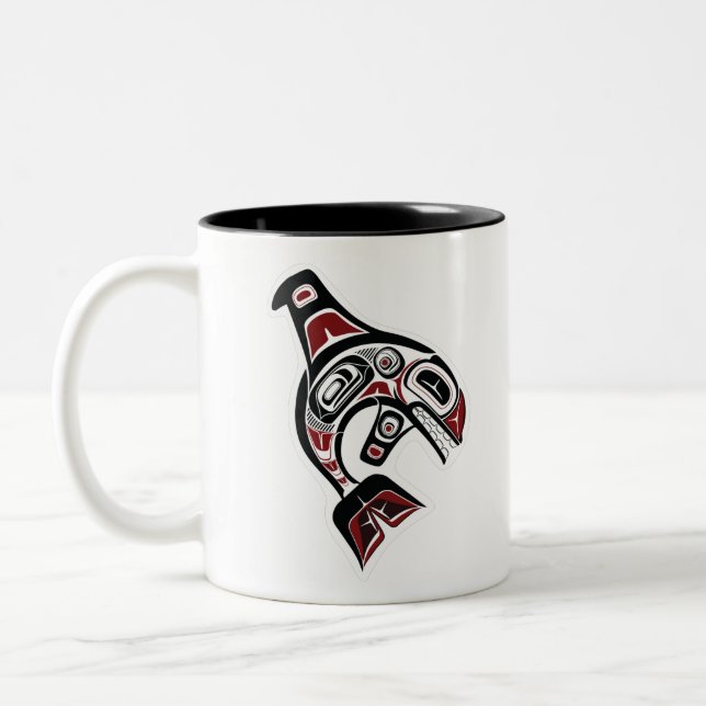 Tasse 2 Couleurs Orca Whale Salish Conception du Pacifique Natif du (Gauche)