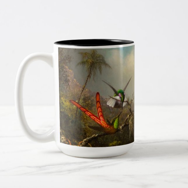 Tasse 2 Couleurs Orchidée avec deux colibris Heade (Gauche)