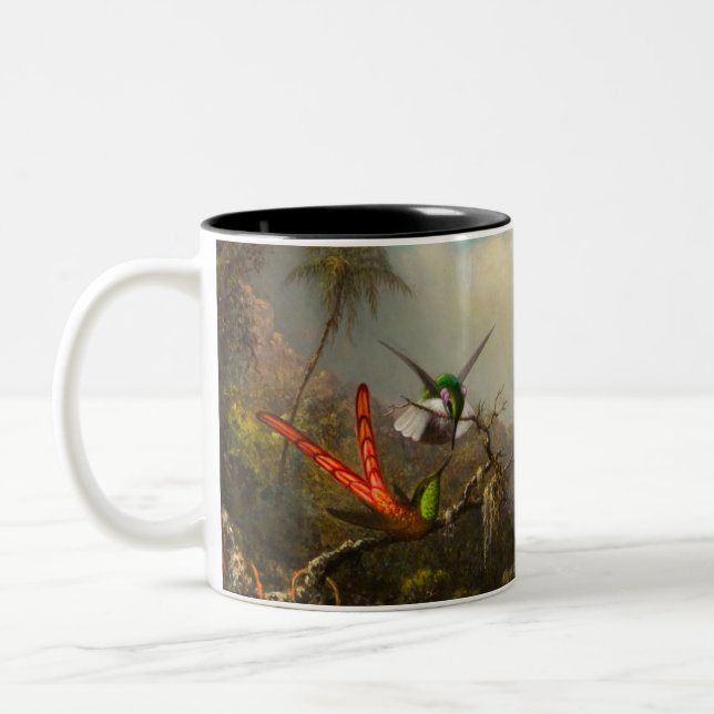 Tasse 2 Couleurs Orchidée avec deux colibris Heade (Gauche)
