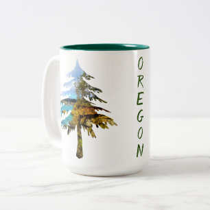 Tasse 2 Couleurs Oregon Coast Tree personnalisé