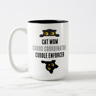 Tasse 2 Couleurs Organisatrice de chaos maman de chat Citation drôl