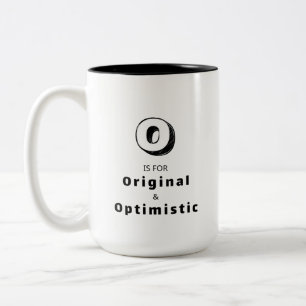 Tasse 2 Couleurs Original et Optimiste O - Luxe Personnalisé