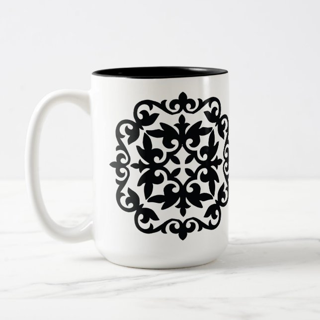 Tasse 2 Couleurs Ornamental Floral Design (Gauche)