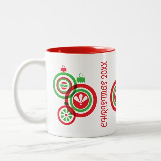 Tasse 2 Couleurs Ornement de Noël (Gauche)