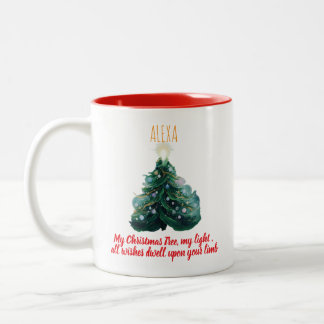 Tasse 2 Couleurs Ornement de Noël personnalisé avec photo pour arbr