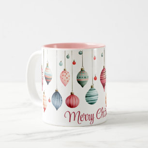 Tasse 2 Couleurs Ornement en verre soufflé à la main de style victo