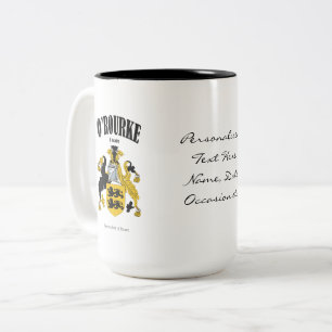 Tasse 2 Couleurs O'Rourke Family Crest, Traduction & Signification