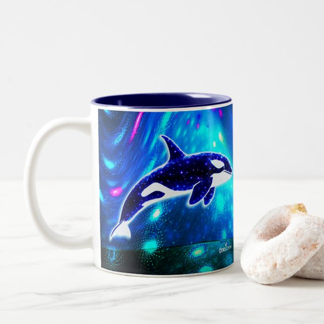 Tasse 2 Couleurs Orque Cosmique (Avec donut)