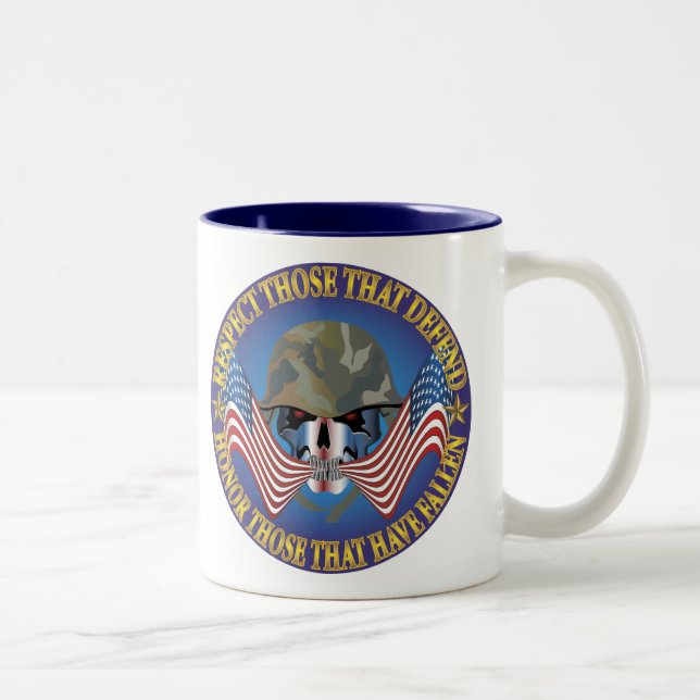 Tasse 2 Couleurs Os patriotiques (Droit)