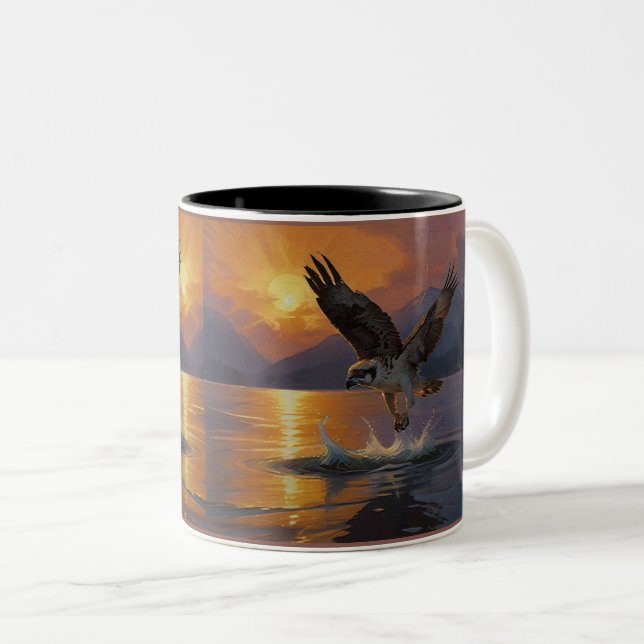 Tasse 2 Couleurs Osprey prend le relais à Dusk (Devant droit)