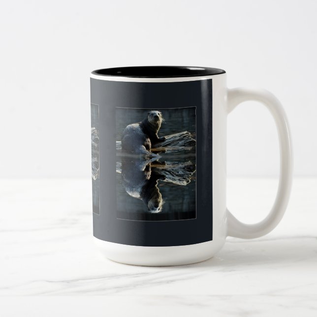Tasse 2 Couleurs Otter Beauty Wild Otter Photographie (Droit)