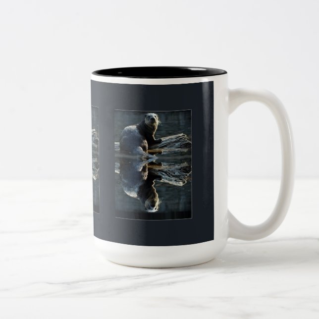 Tasse 2 Couleurs Otter Beauty Wild Otter Photographie (Droit)