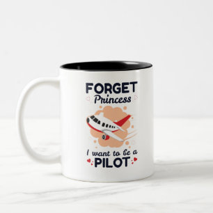Tasse 2 Couleurs Oubliez la princesse que je veux être pilote
